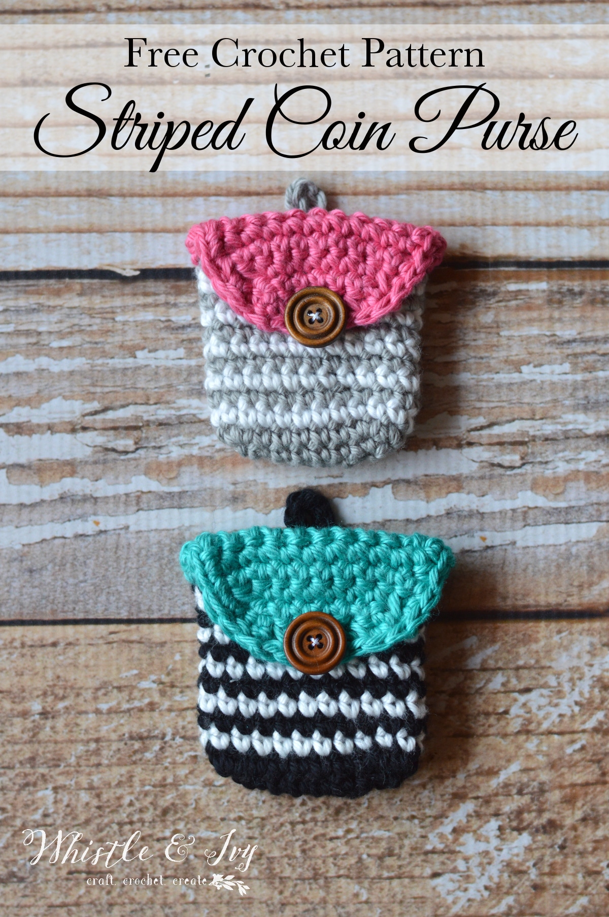Crochet Striped Coin Purse - Whistle and Ivy