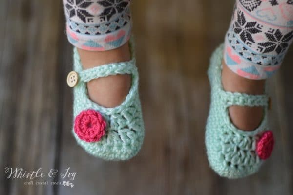 crochet mary jane shoes
