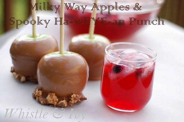 Milky Way Candy Apples and Spooky Halloween Ha-wEYE-an Punch
