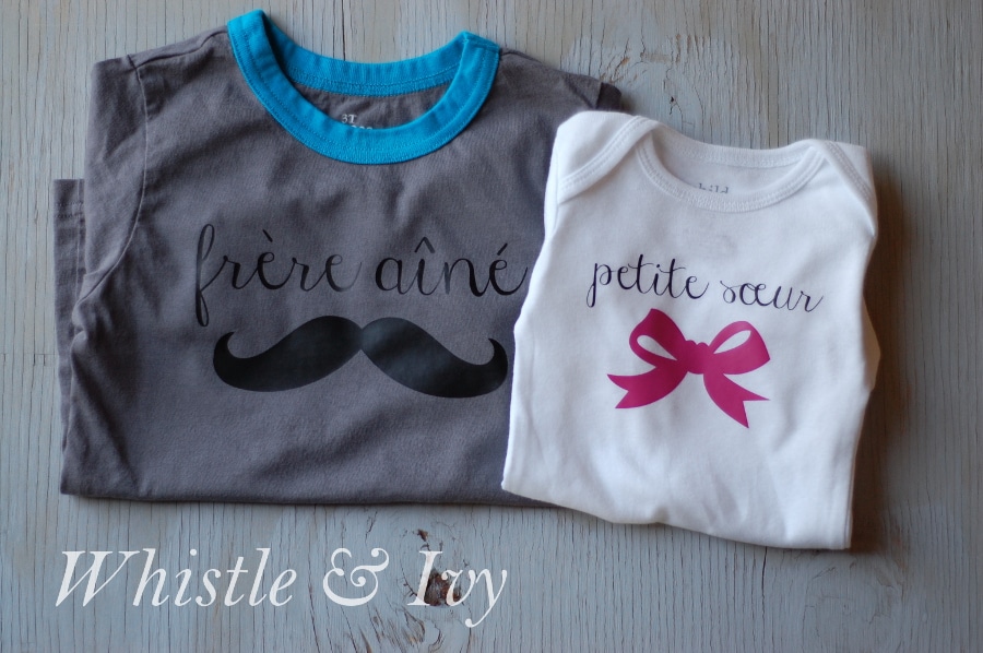 Make these adorable matching Big Brother/Little Sister shirts with this easy Heat Transfer Vinyl tutorial