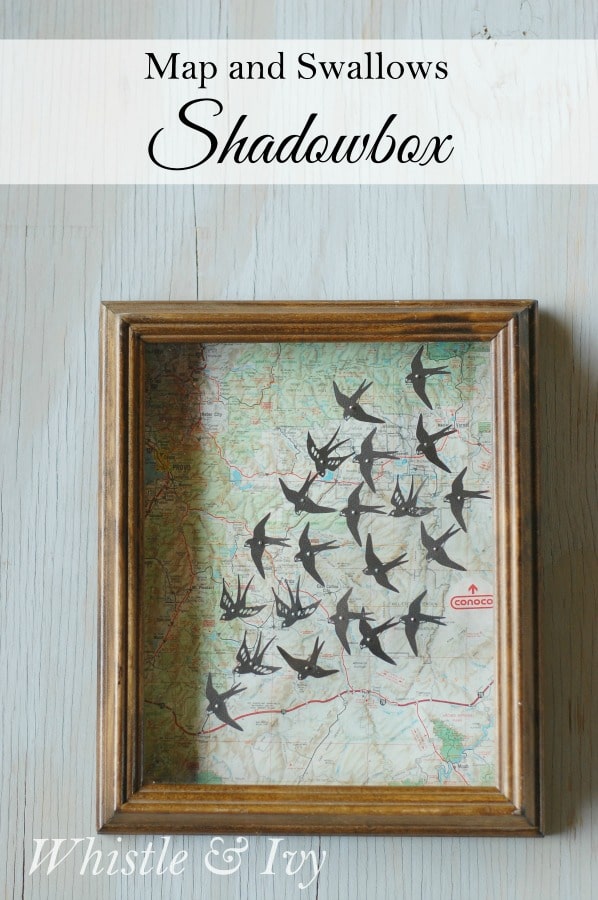 Map and Swallows Shadowbox {Whistle and Ivy}