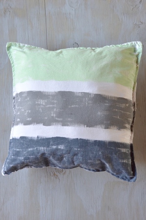 Hand-Painted Recycled Pillowcase Throw Pillow