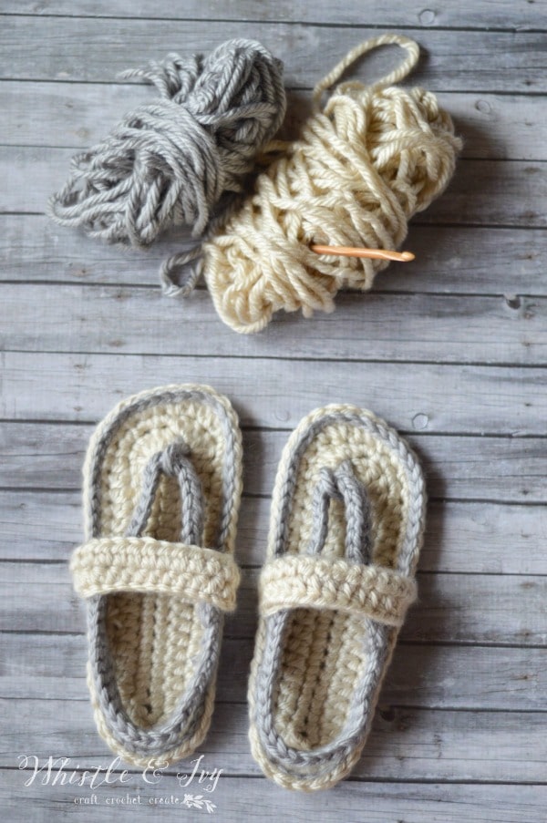 Free Crochet Pattern - Women’s Strap Flip-Flops | Whistle & Ivy
