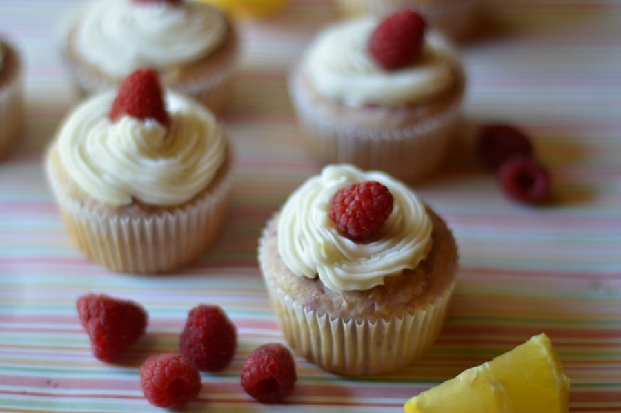 Raspberry Cupcakes with Lemon Buttercream Frosting
