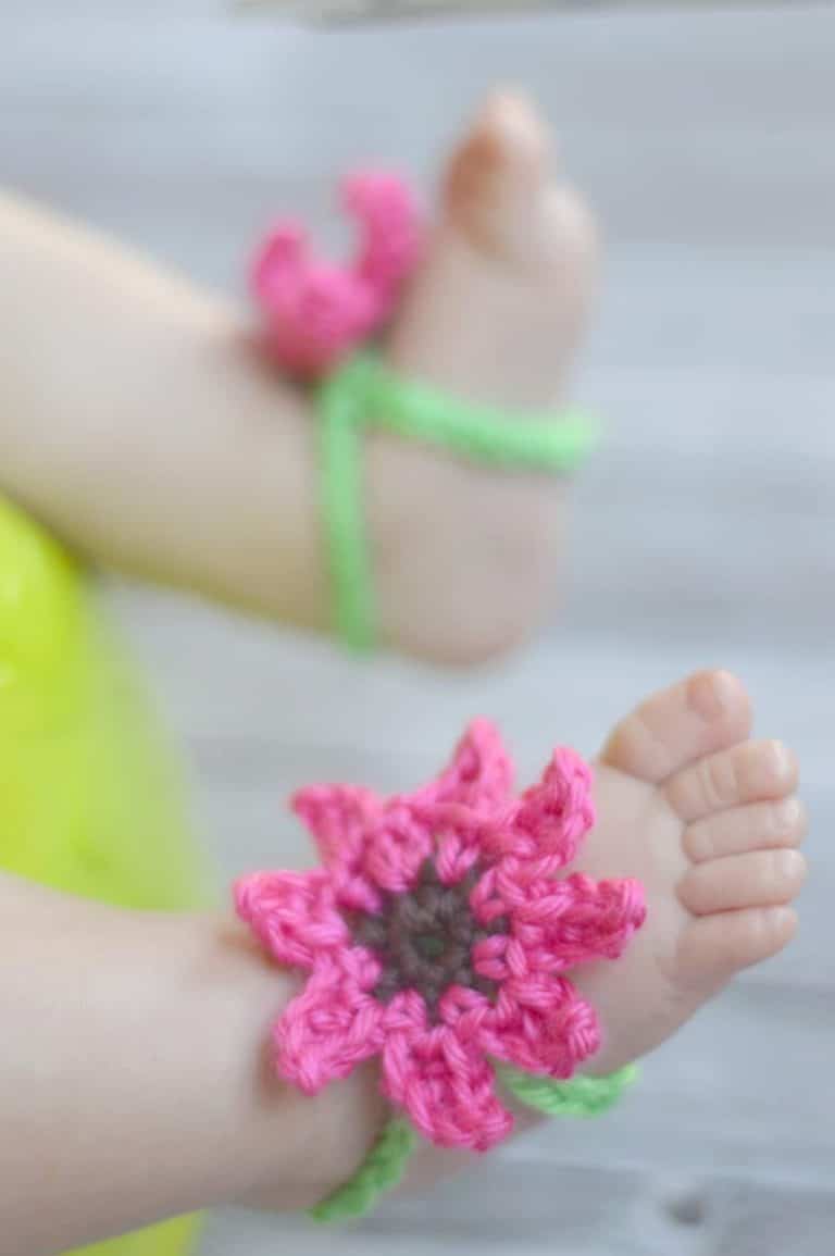 Summer Flower Baby Barefoot Sandals