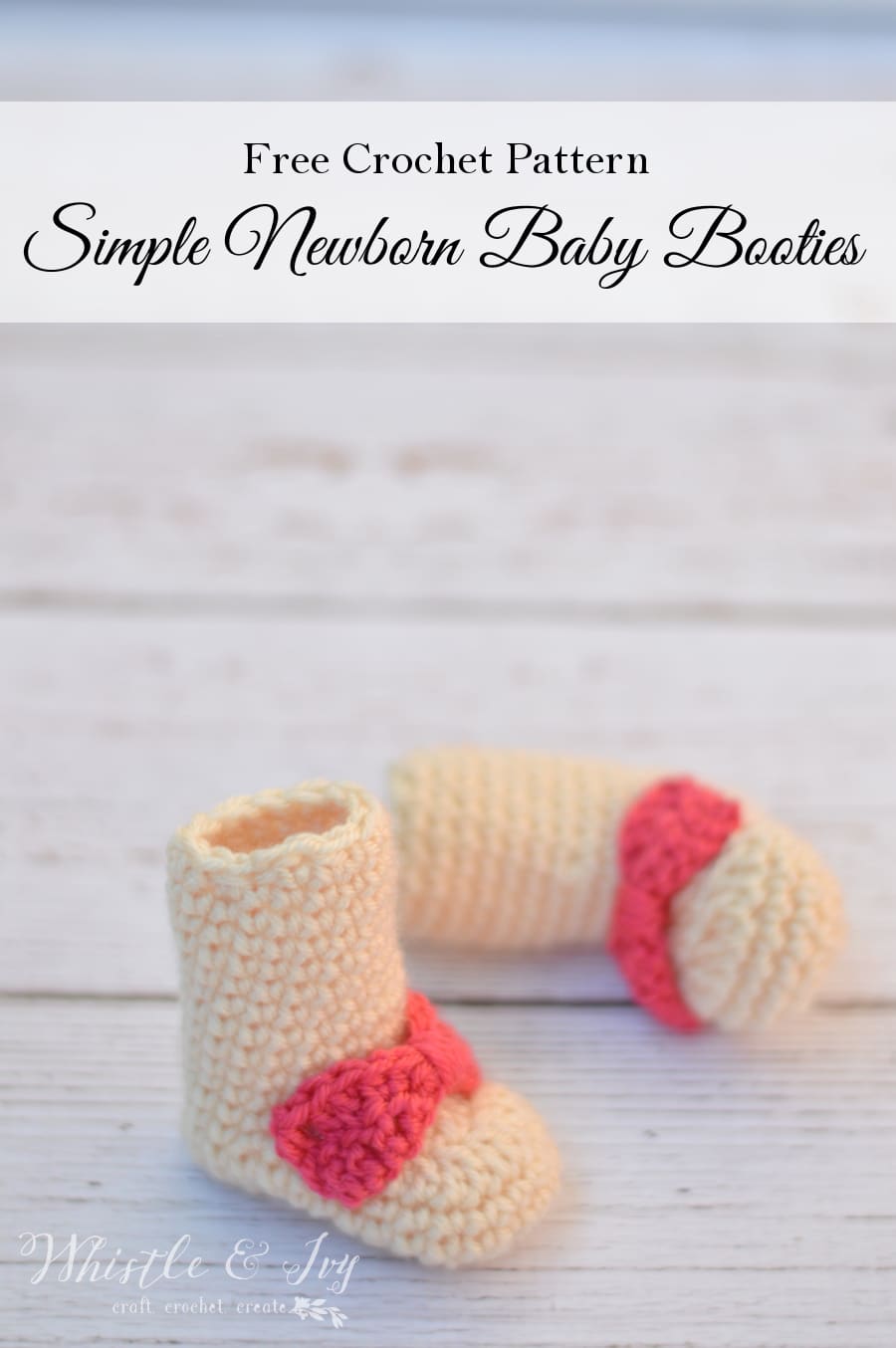 Crochet Newborn Booties for Baby - Free Crochet Pattern