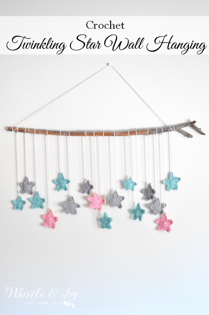Twinkling Stars Crochet Wall Hanging