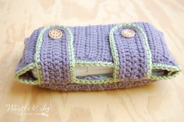 Free Crochet Pattern: Crochet Diaper Pouch | Avoid the dreaded "mashed diaper!" Grab diapers sans diaper bag and keep everything crisp and together. 