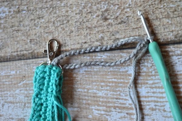 FREE Crochet Pattern: Crochet Key Fob | Keep your keys handy with this useful and fun crochet key fob. The clip make it easy to attach to your keyring. 