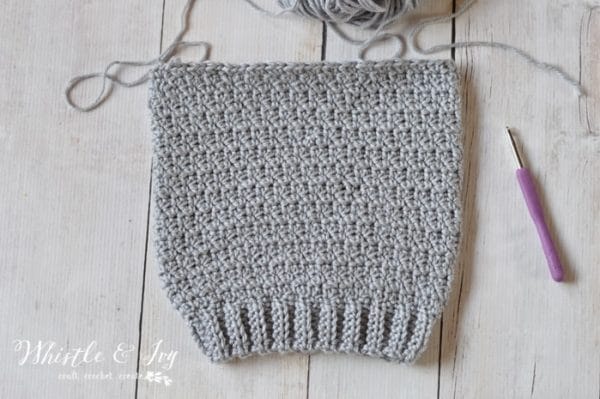 Free Crochet Pattern - Autumn Frost Slouchy Hat | Make this cozy and cute slouchy hat, and add a lovely pop of color with a soft pom-pom on top! 