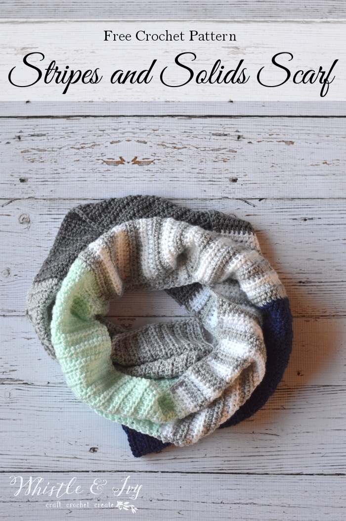 Stripes and Solids Crochet Scarf