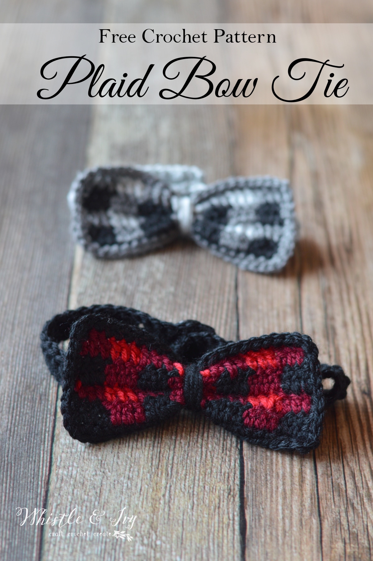 Crochet Plaid Bow Tie –  Crochet Pattern