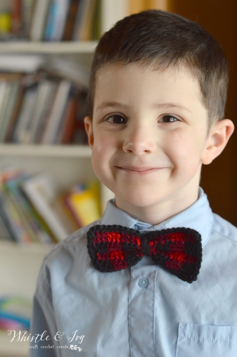 Crochet Plaid Bow Tie –  Crochet Pattern