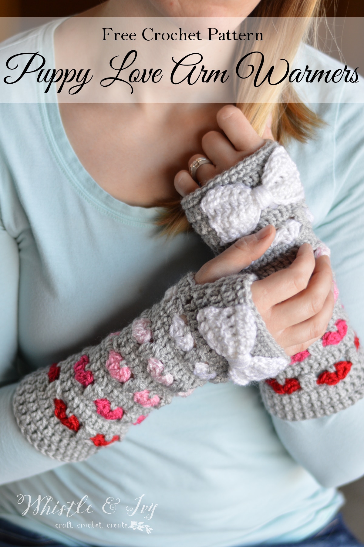 Puppy Love Arm Warmers – Free Crochet Pattern