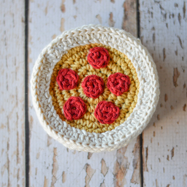 free crochet pattern pizza coaster