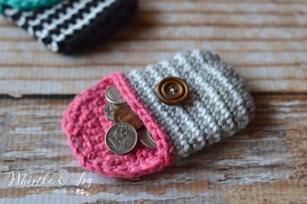 free crochet coin purse pouch patter 