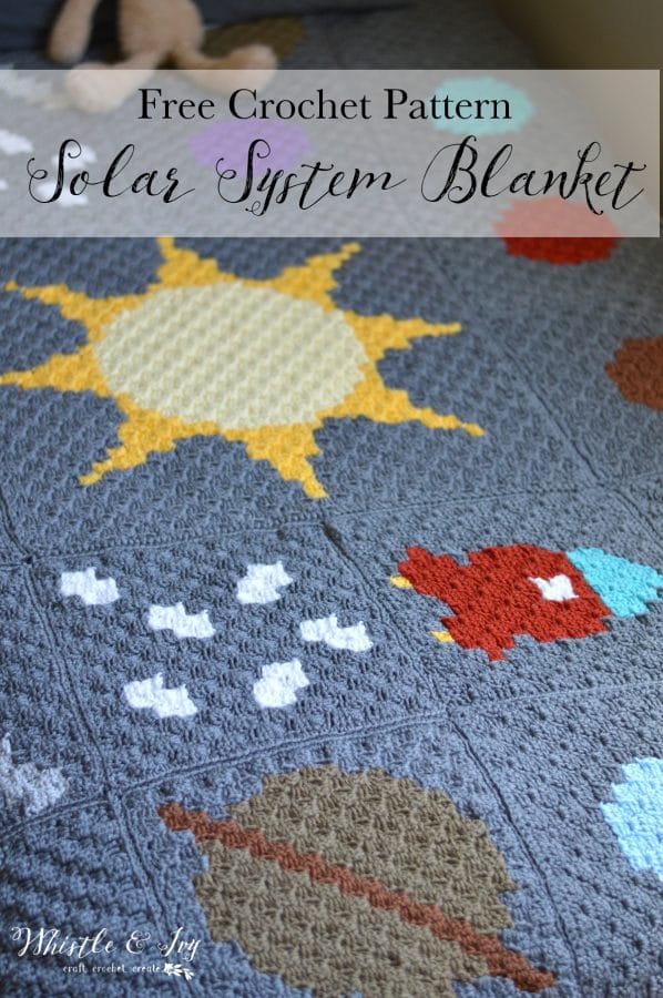 Solar System C2C CAL: Join in this FREE and fun crochet along, and make this fun (and little bit geeky) solar system afghan.