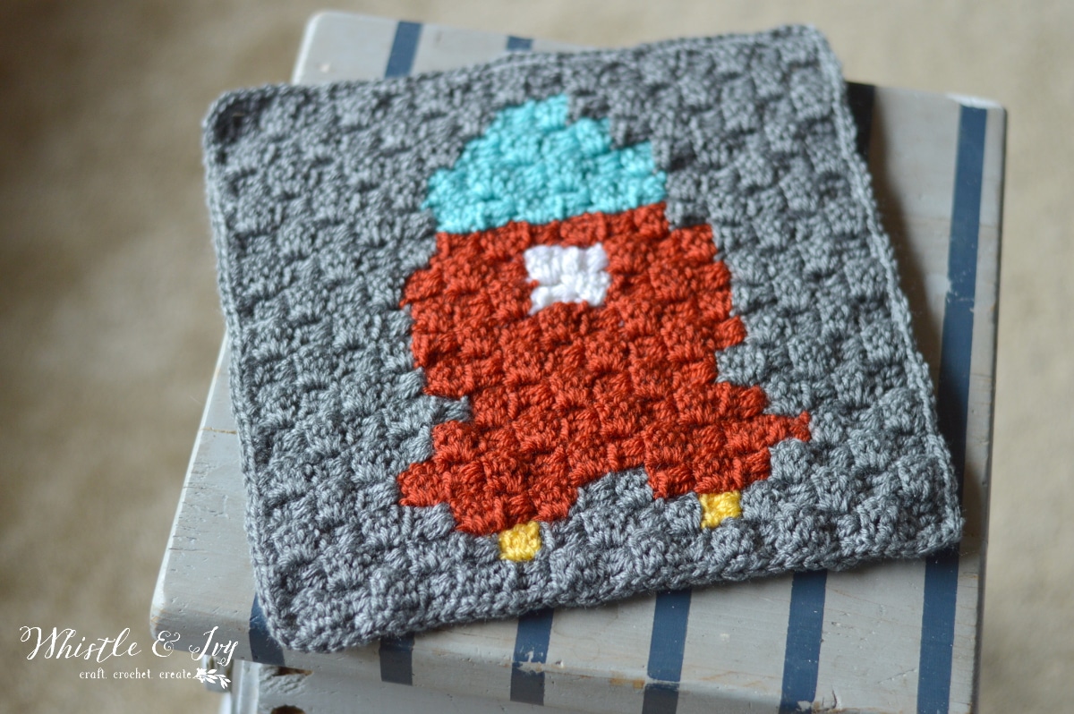 C2C Solar System Blanket - Make the C2C Rocket Ship Square, a fun addition to your Space-themed crochet blanket! 