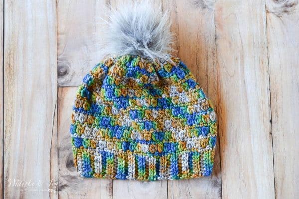 Free Crochet Pattern - Teton Springs Hat | This gorgeous crochet hat has a cozy, lovely texture and works up beautiful variegated yarn. 