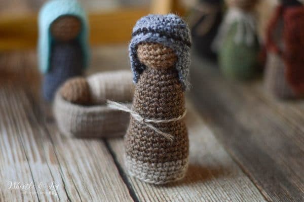 rustic crochet nativity set free crochet patter Joseph 