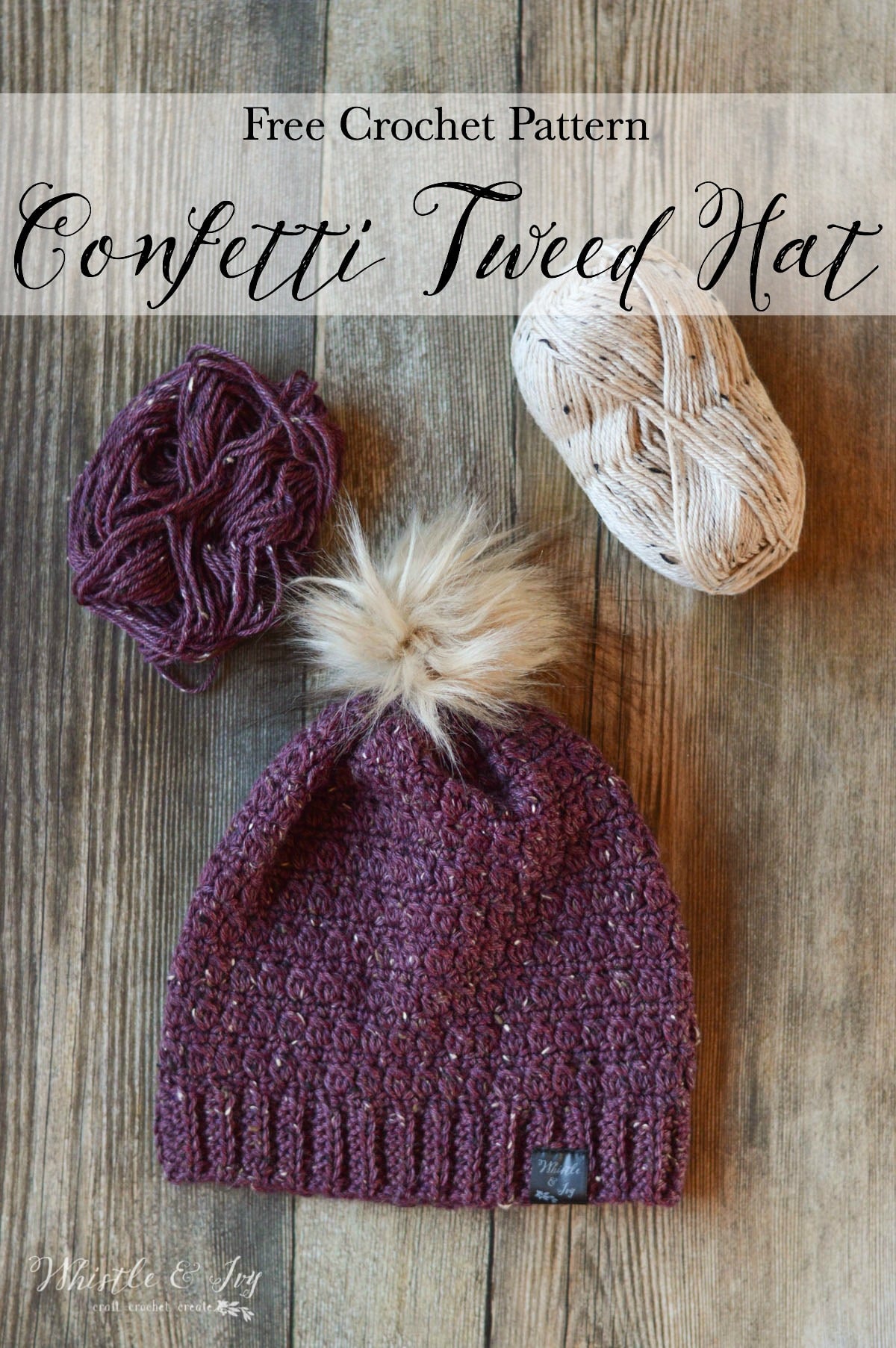 FREE Crochet Pattern: Crochet Confetti Tweed Slouchy - This pretty tweed slouchy hat is stylish all winter long, and the earthy flecks are a nod to confetti and NYE!