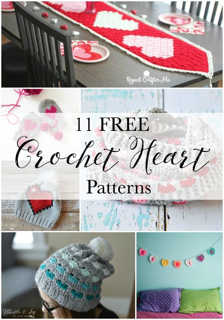 11 FREE Charming Crochet Heart Patterns