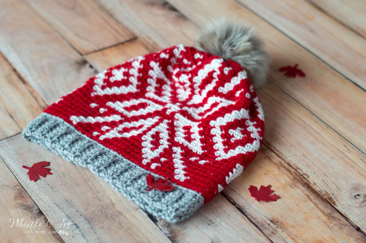 Chinook Toque (Team Canada Toque) – Free Crochet Pattern