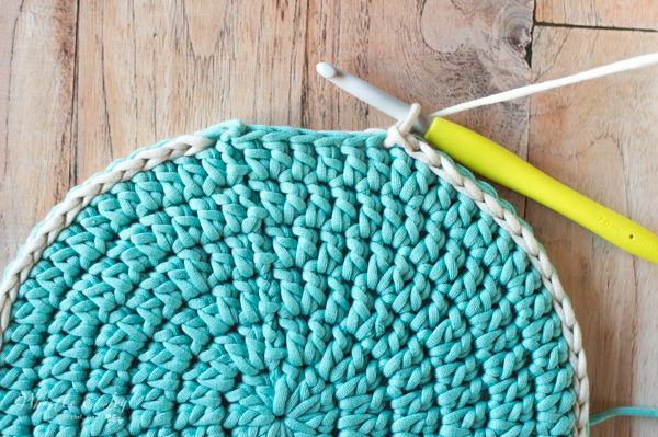 crochet circle with crochet hook 