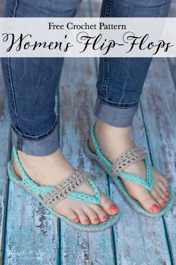 Crochet Flip-Flops for Women - Free Crochet Pattern - Whistle and Ivy