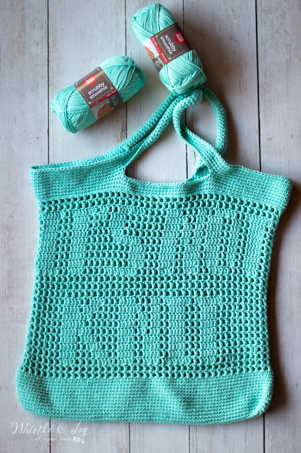 It’s Not Knit Snarky Crochet Tote – Filet Crochet Bag Free Pattern