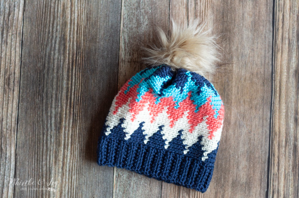 crochet chevron hat pattern easy color work crochet pattern 