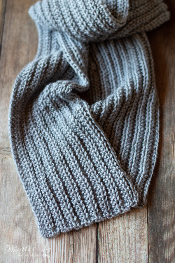 ribbed crochet scarf 