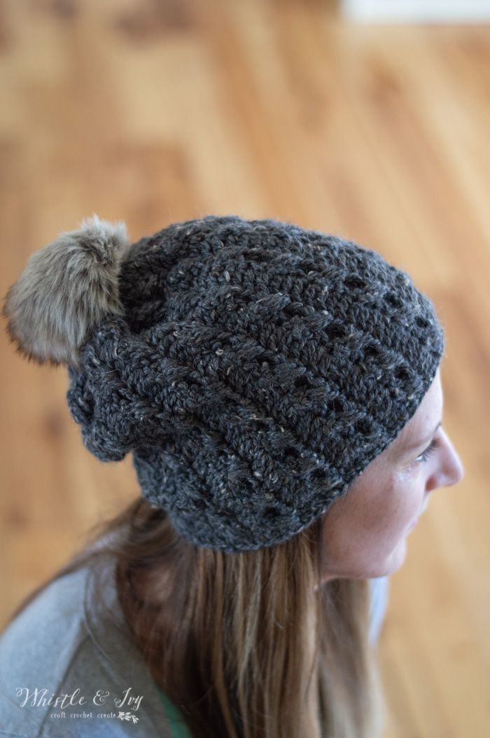 Cobblestone Hat – Faux Crochet Cables Hat –  Free Crochet Pattern