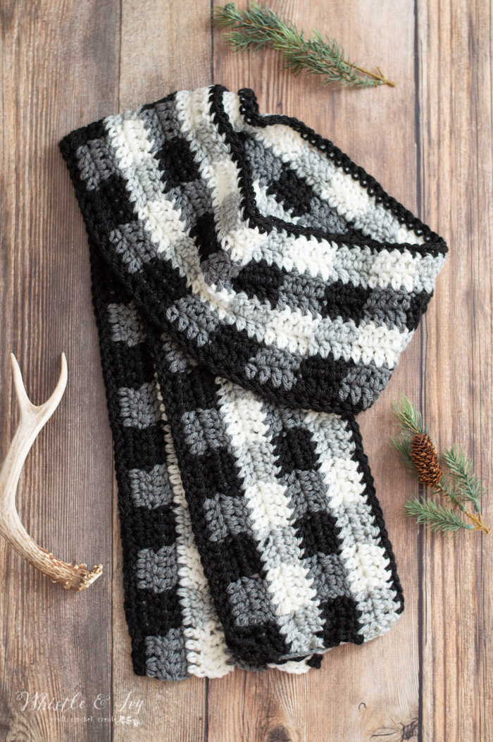 Crochet Buffalo Plaid Scarf – Free Crochet Pattern