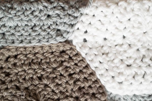 sewn together crochet hexagons for tree skirt 