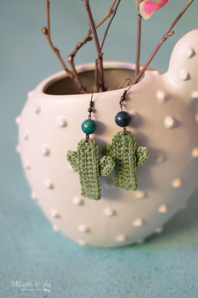 Crochet Cactus Earrings – Crochet Pattern