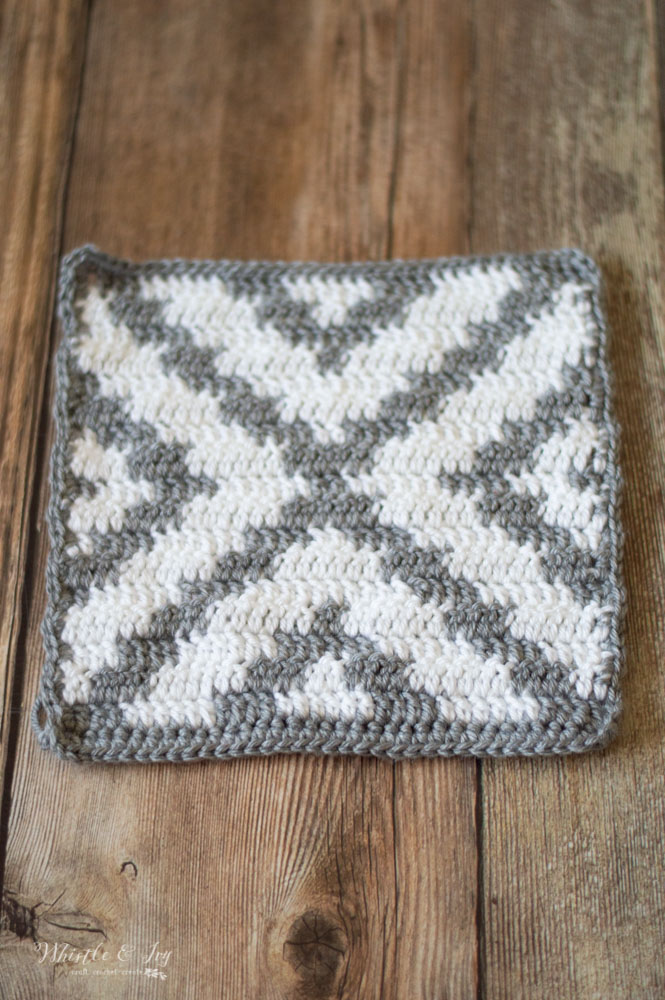 Crochet Geometric Blanket Square