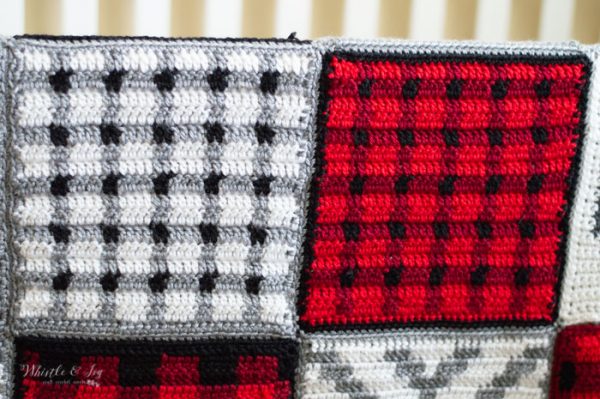 crochet tartan blanket square free crochet pattern 