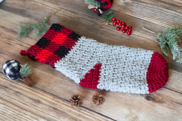 plaid crochet chunky stocking free crochet pattern 