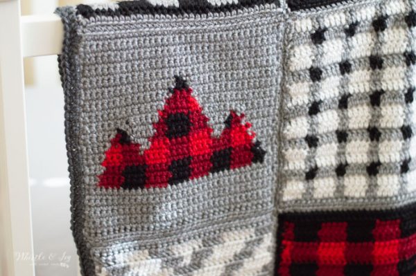 crochet plaid mountain square for crochet blanket free crochet pattern 