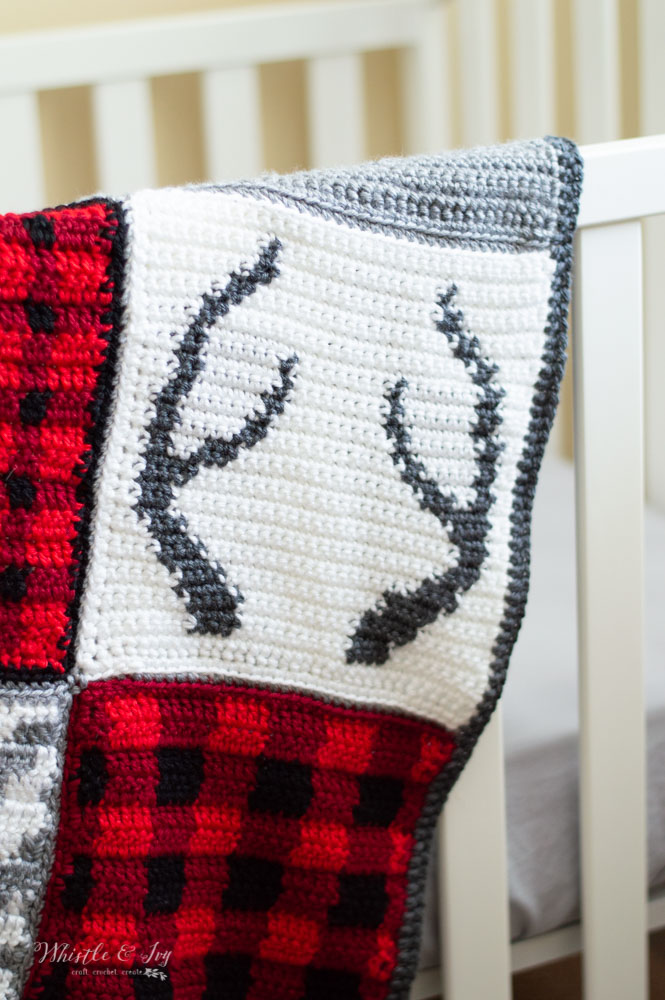 Crochet Antlers Blanket Square – Free Crochet Pattern
