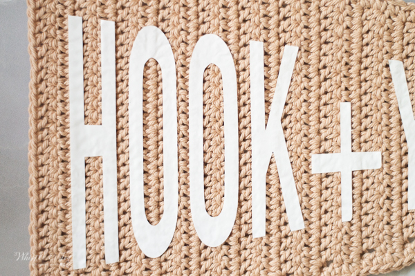 heat transfer vinyl on crochet pennant pattern 
