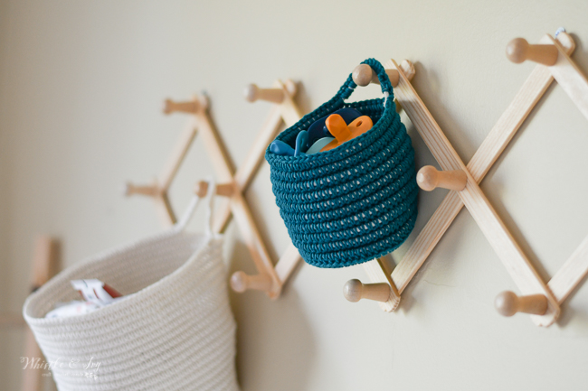 cute crochet hanging basket crochet with rope crochet pattern easy crochet, crochet for baby, crochet nursery ideas, baby nursery 