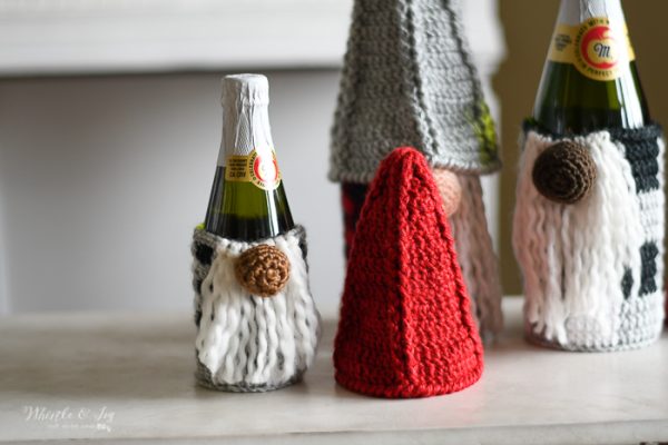 msartinellis bottle cozy bottle cover crochet pattern gnome 