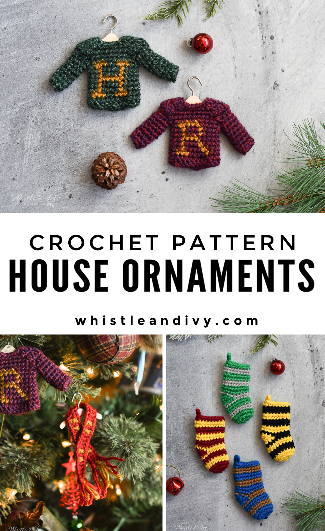 crochet mini sweater crochet ornament Harry Potter crochet pattern 