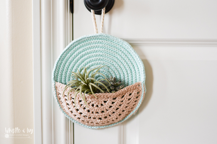 crochet basket wall planter crochet pattern cute crochet for summer and spring