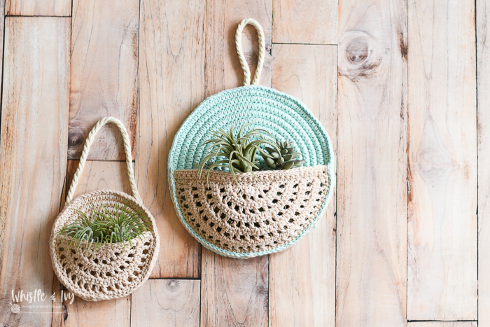 crochet air plant basket crochet pattern crochet planter wall planter 