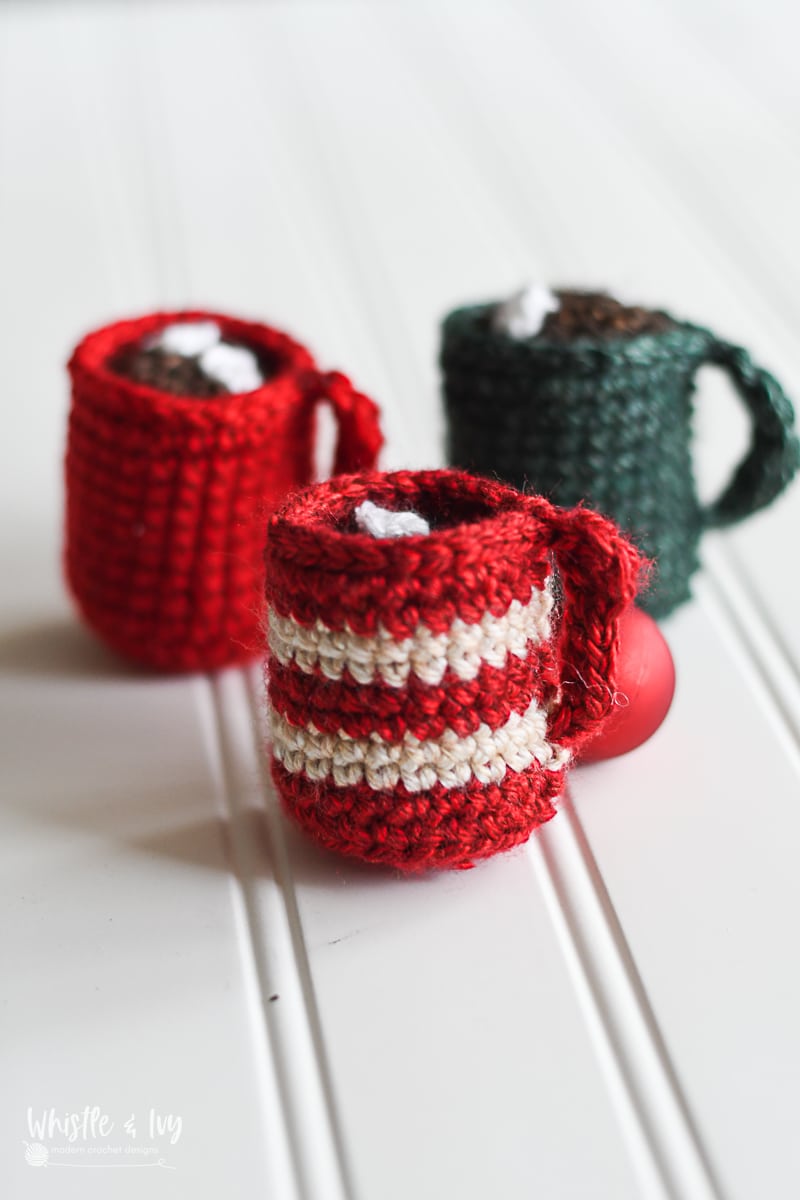 crochet hot cocoa mug ornament crochet pattern 