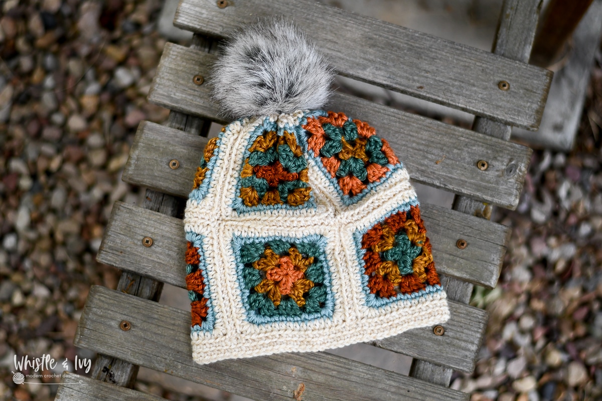 cute boho granny square hat crochet pattern instructions