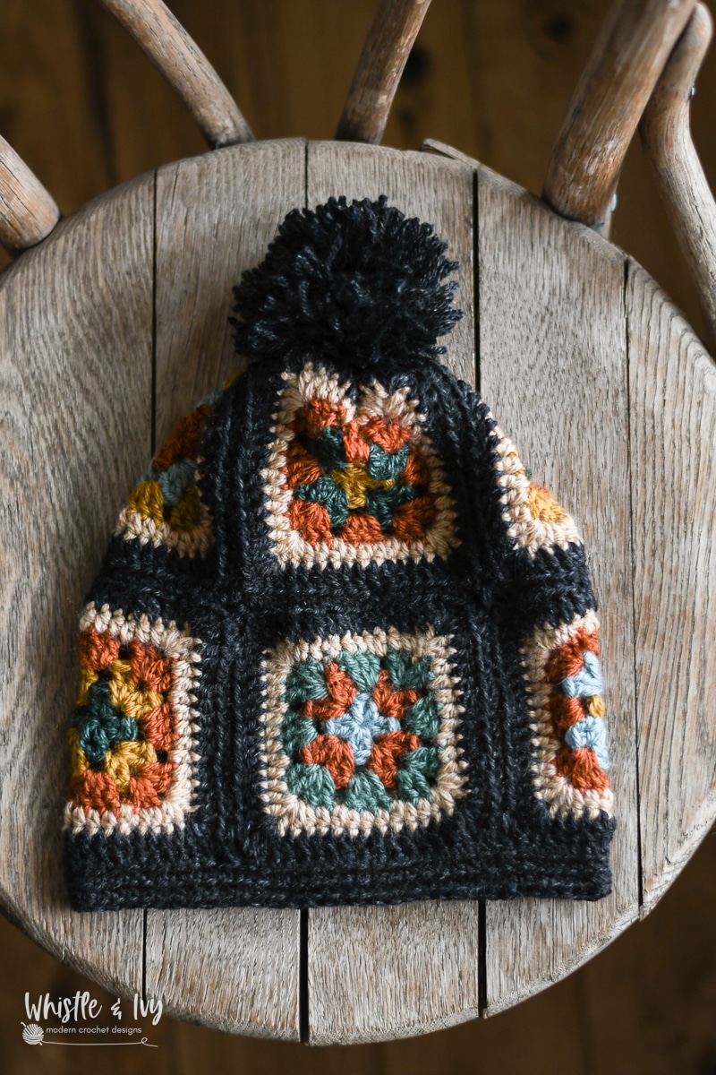 modern crochet granny square hat crochet pattern hat slouchy 